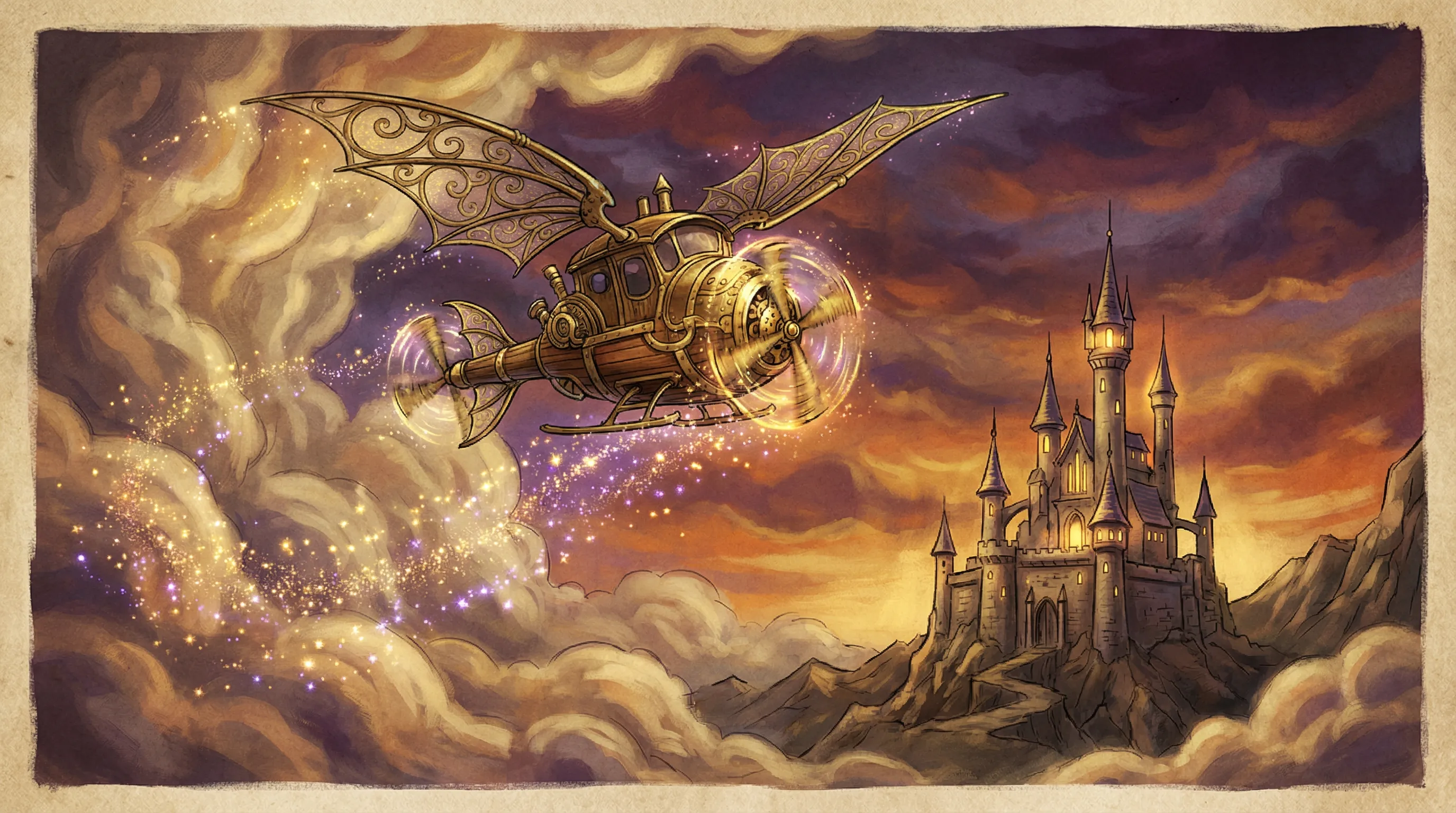 Avião mágico voando nas nuvens encantadas do Soccerbet