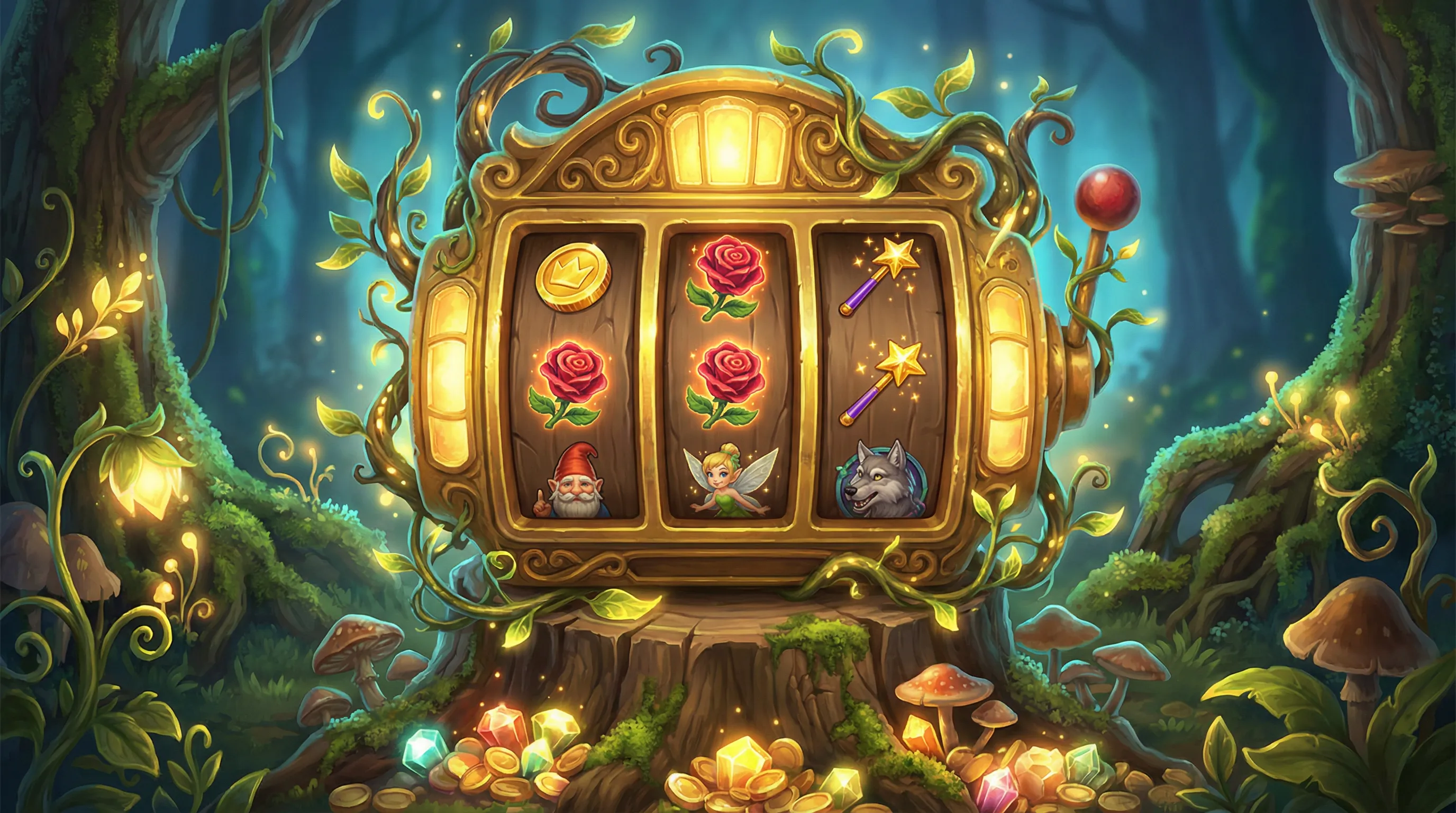 Caça-níqueis mágico com símbolos encantados no Soccerbet